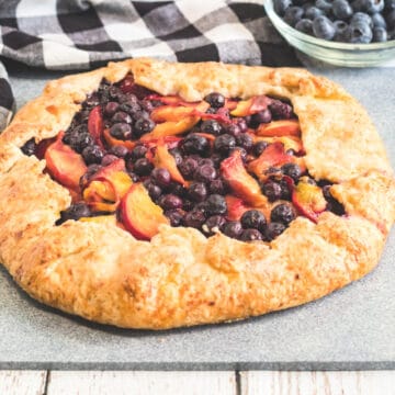 finished peach blueberry galette