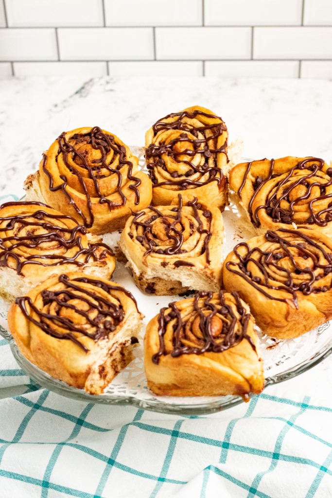 plate of chocolate chip rolls