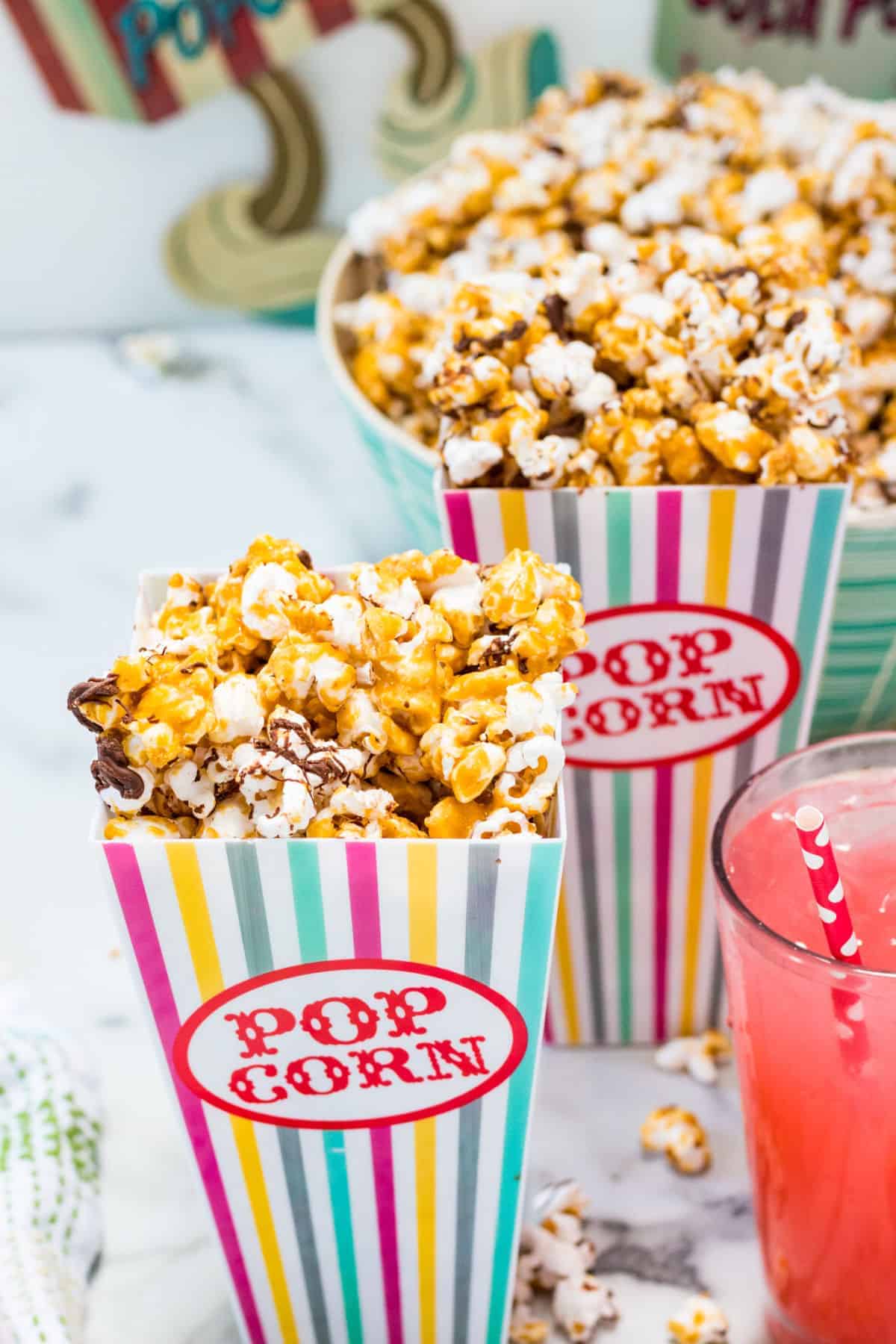 chocolate popcorn with toffee