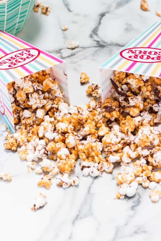 buttery toffee and chocolate popcorn