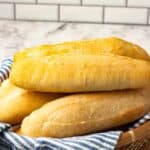 Italian sub rolls in basket