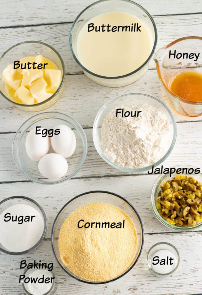 ingredients for sweet jalapeno cornbread