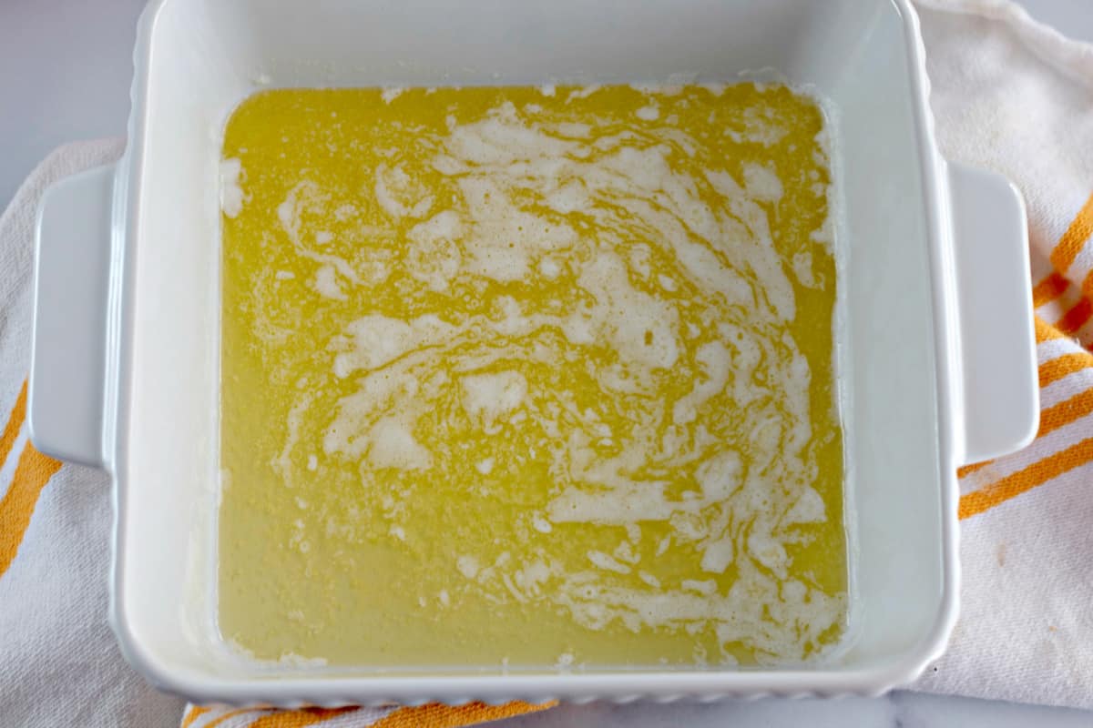 melting butter for lemon cobbler recipe