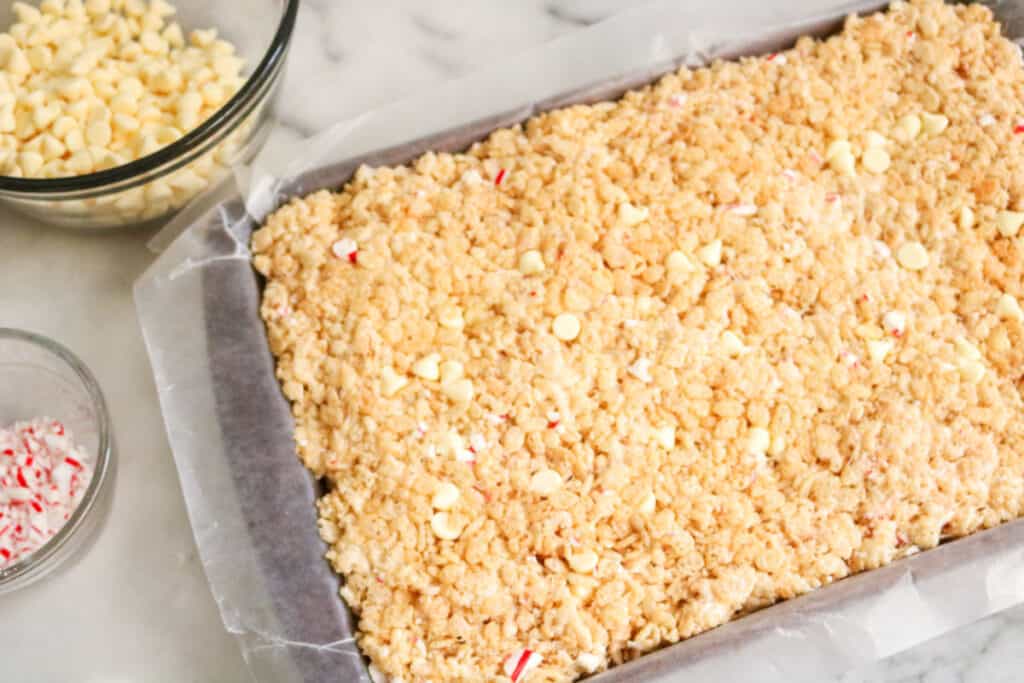 rice krispie mix pressed into pan