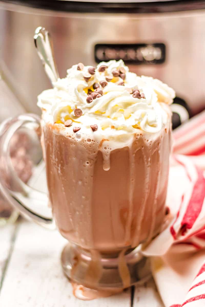crockpot hot chocolate in mug