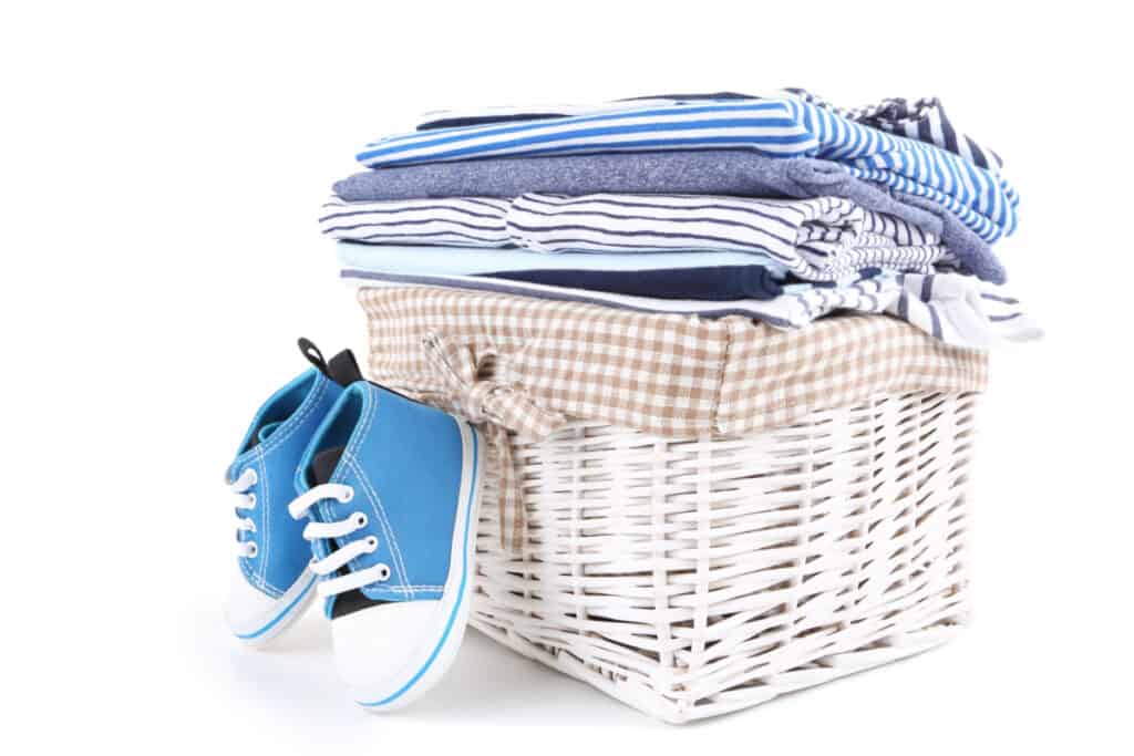 safe alternatives to fabric softener laundry basket with baby clothes