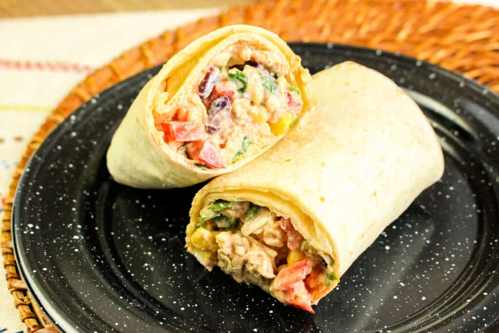 southwest chicken wraps on plate