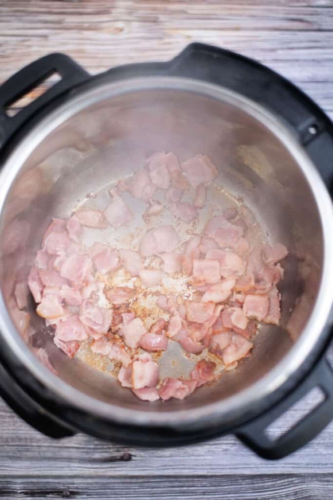 bacon pieces cooking in instant pot
