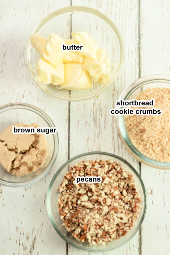 ingredients for shortbread cookie crust