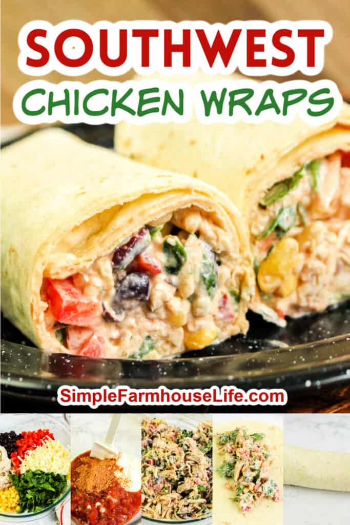 chicken wraps on a black plate pin
