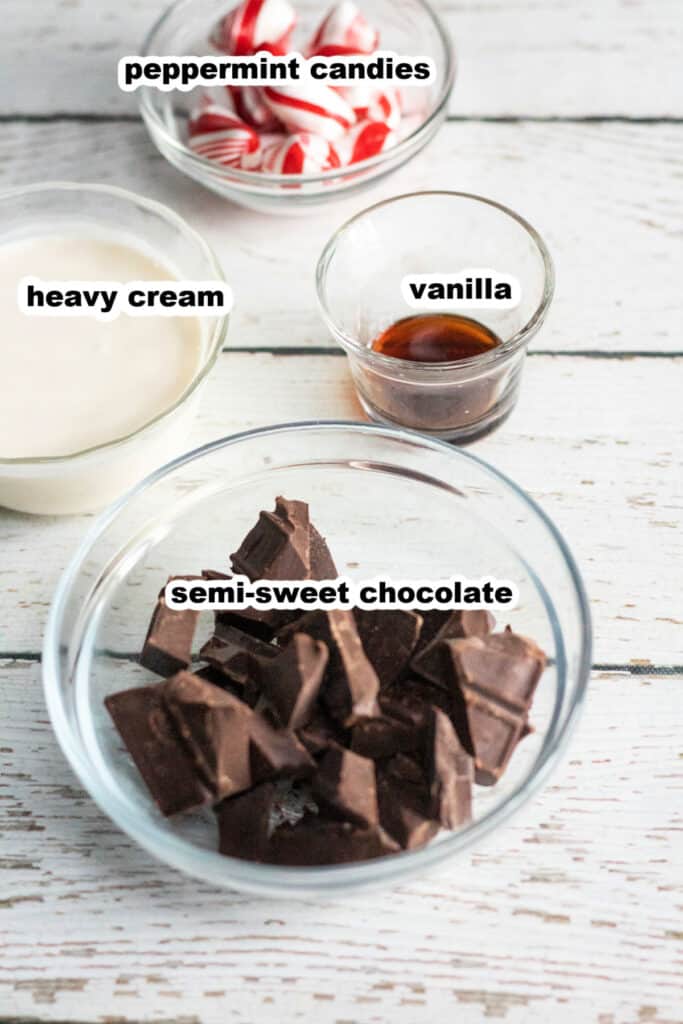 ingredients for chocolate ganache