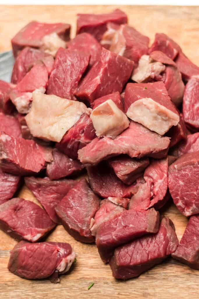 beef cut into cubes