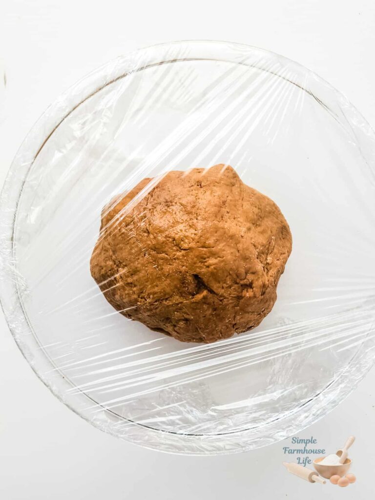 form brown bread bowl into ball and cover with plastic wrap