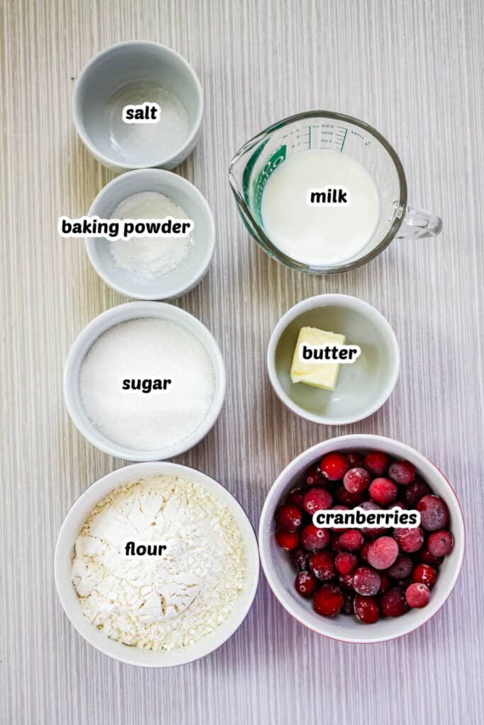 ingredients for cranberry cake